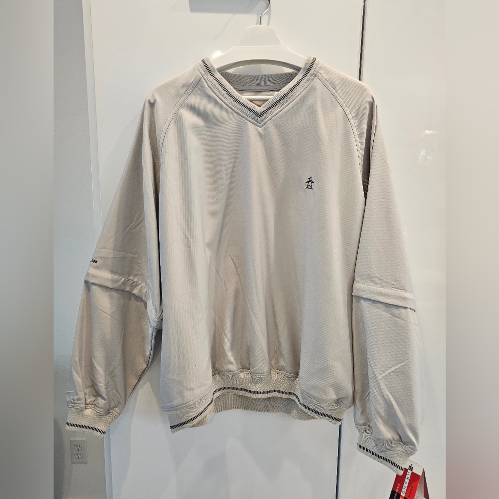 Grand Slam Cream V-Neck Sweater with Long Sleeves